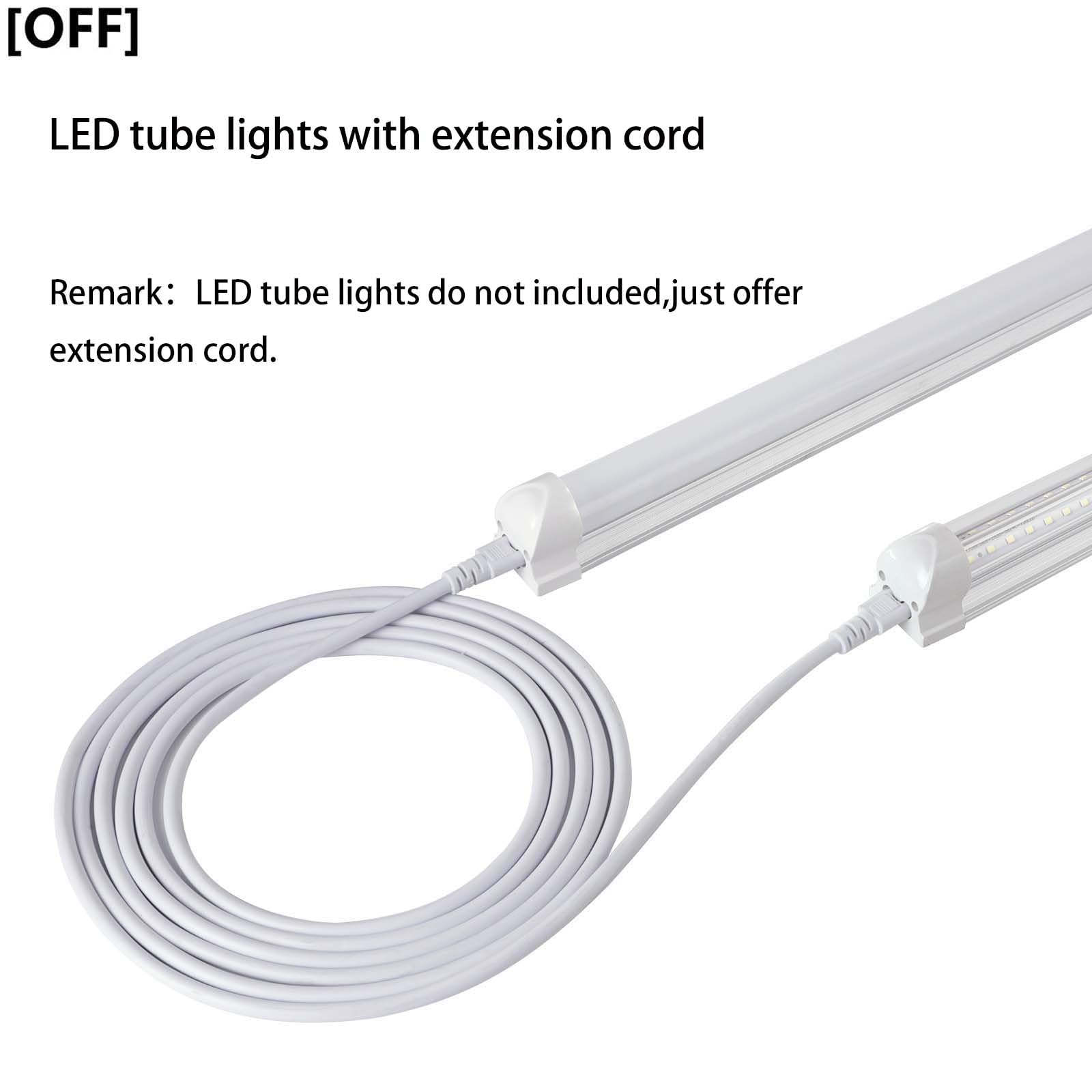 Gocuces T5 T8 Extension Cords,10Ft Lamp Connecting Wires,3 Prong Power Cables,Female To Female End Connectors For Led Tube,Under