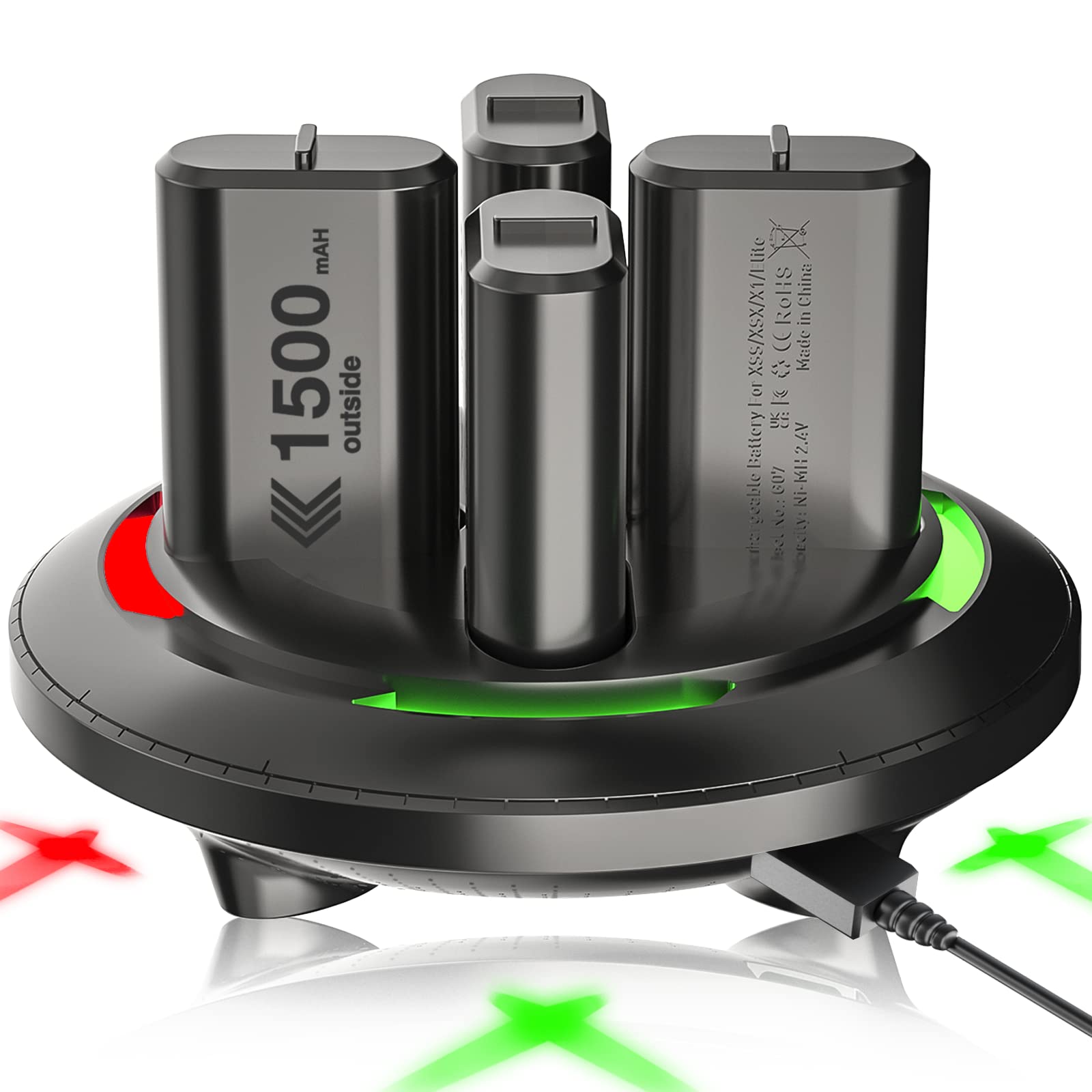 Noiposi Rechargeable Battery Pack For Xbox One Controller,4Pcs 1500Mah Xbox One Rechargeable Battery Pack,Controller Battery Pac