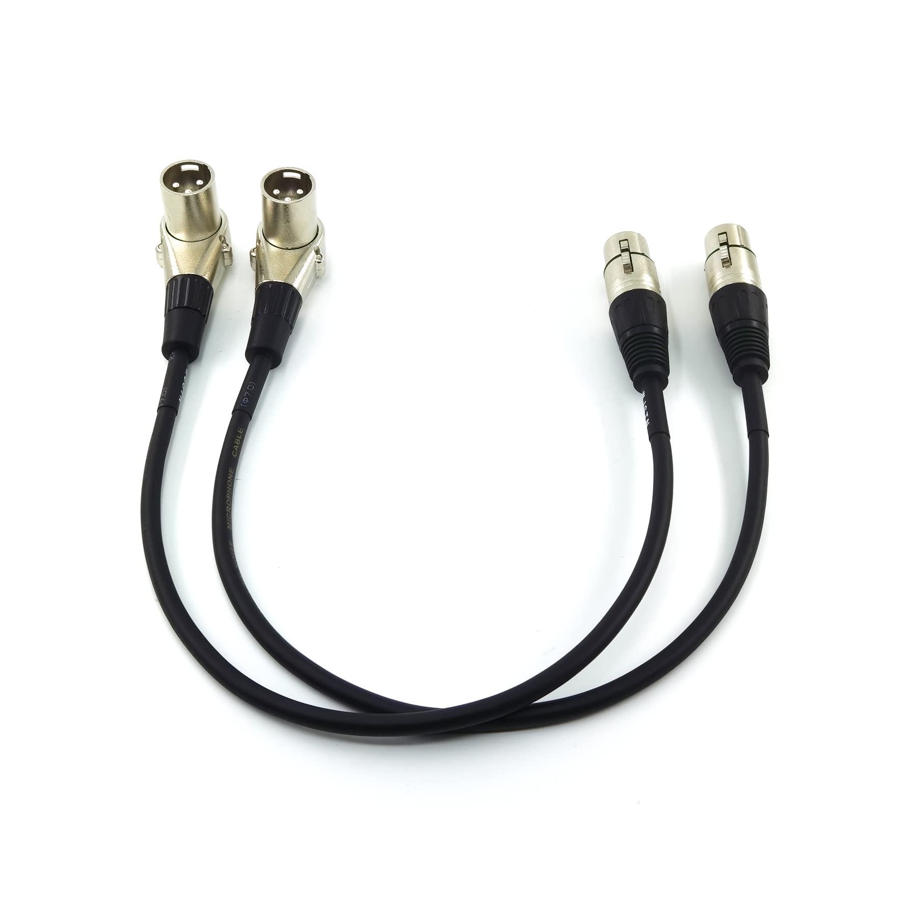 Wjstn Right Angle Male Xlr To Straight Female Xlr, Xlr Adapter Cable 2Pack