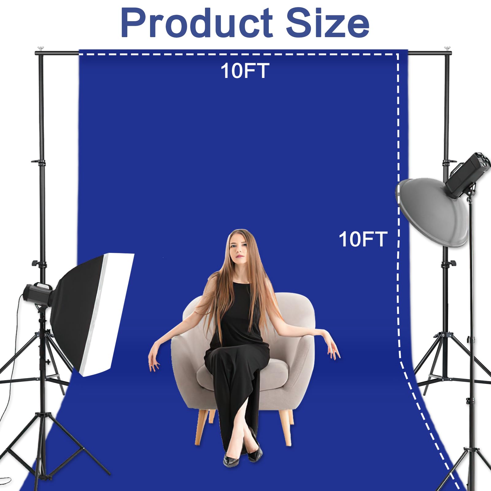 Gfcc Royal Blue Backdrop Background   10Ftx10Ft Blue Photo Backdrop For Photoshoot Photography Background Screen Video Recording