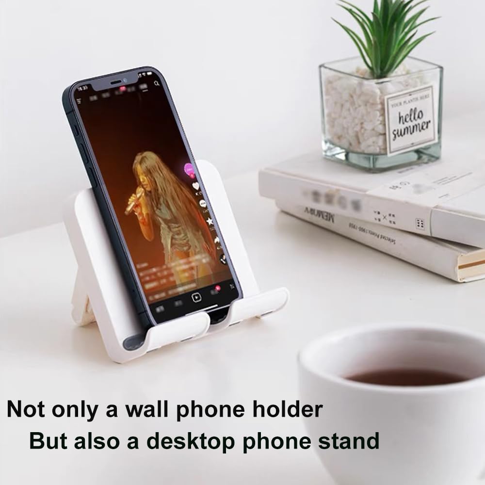 Upgraded Shower Phone Holder Tablet Wall Mount Phone Holder Removable,Self-Adhesive Mobile Cell Phone Tablet Holder For Bed Bath