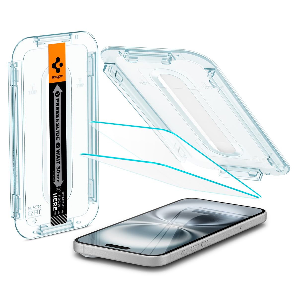 Spigen Tempered Glass Screen Protector Glastr Ez Fit] Designed For Iphone 15 Plus 2 Pack]