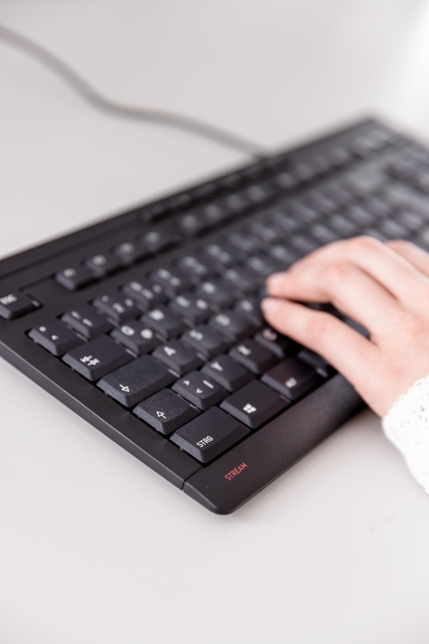 Cherry Stream Keyboard Tkl Wired Usb Keyboard Tenkeyless Compact Version Without Number Pad. Super Silent Keystroke. Ideal For O