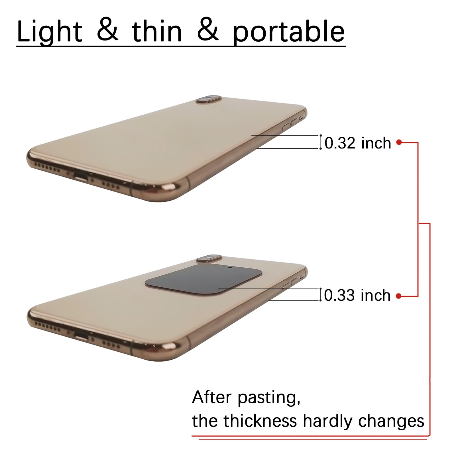 Dstelin Universal Metal Plate 4 Pack For Magnetic Phone Car Mount Holder Cradle, Compatible With All Magnetic Mounts- 2 Rectangl