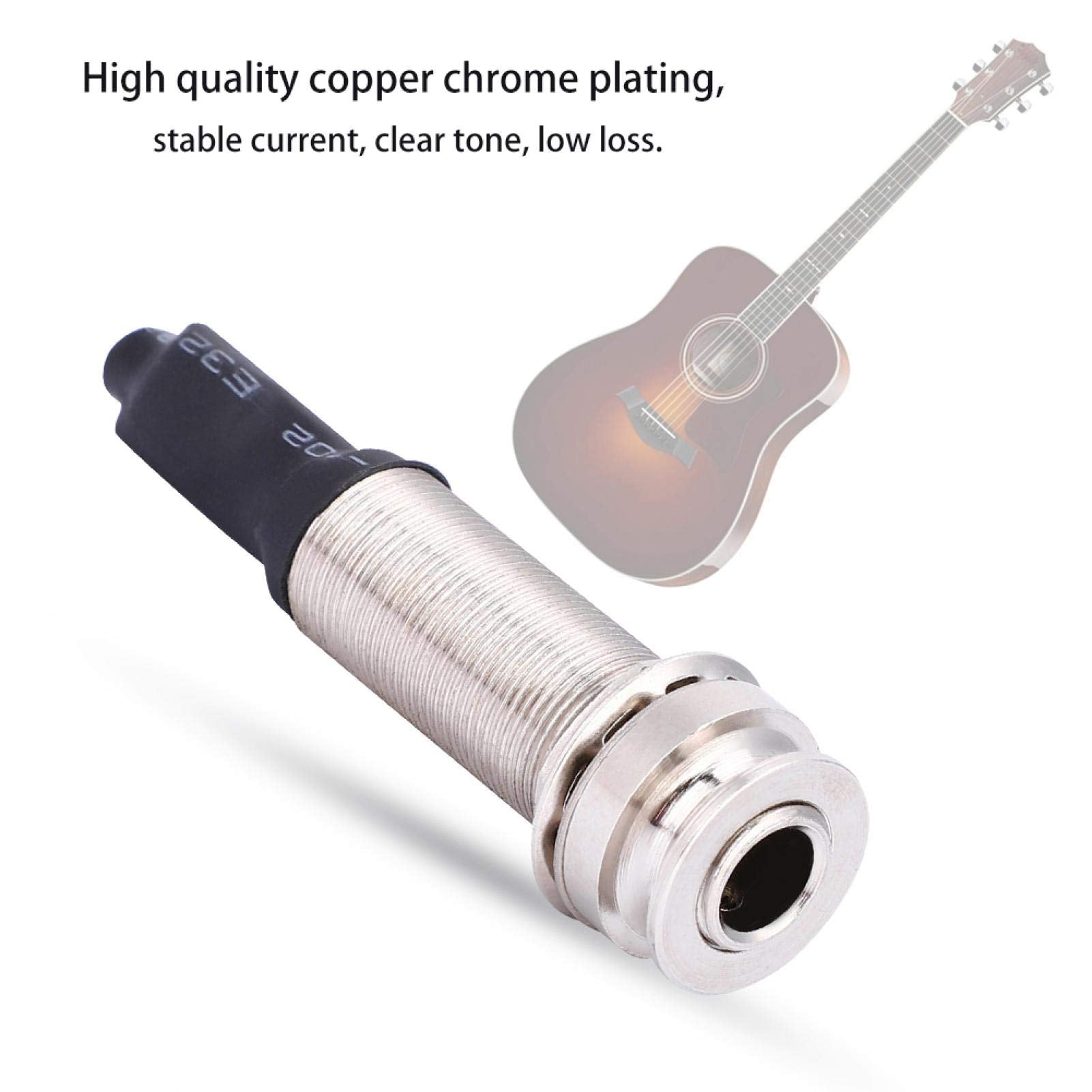 1/4'' (6.35Mm) Output 2.5Mm Input Endpin Jack, Piezo Pickup Jack Built In Rod Piezo Pickup For Acoustic Guitar