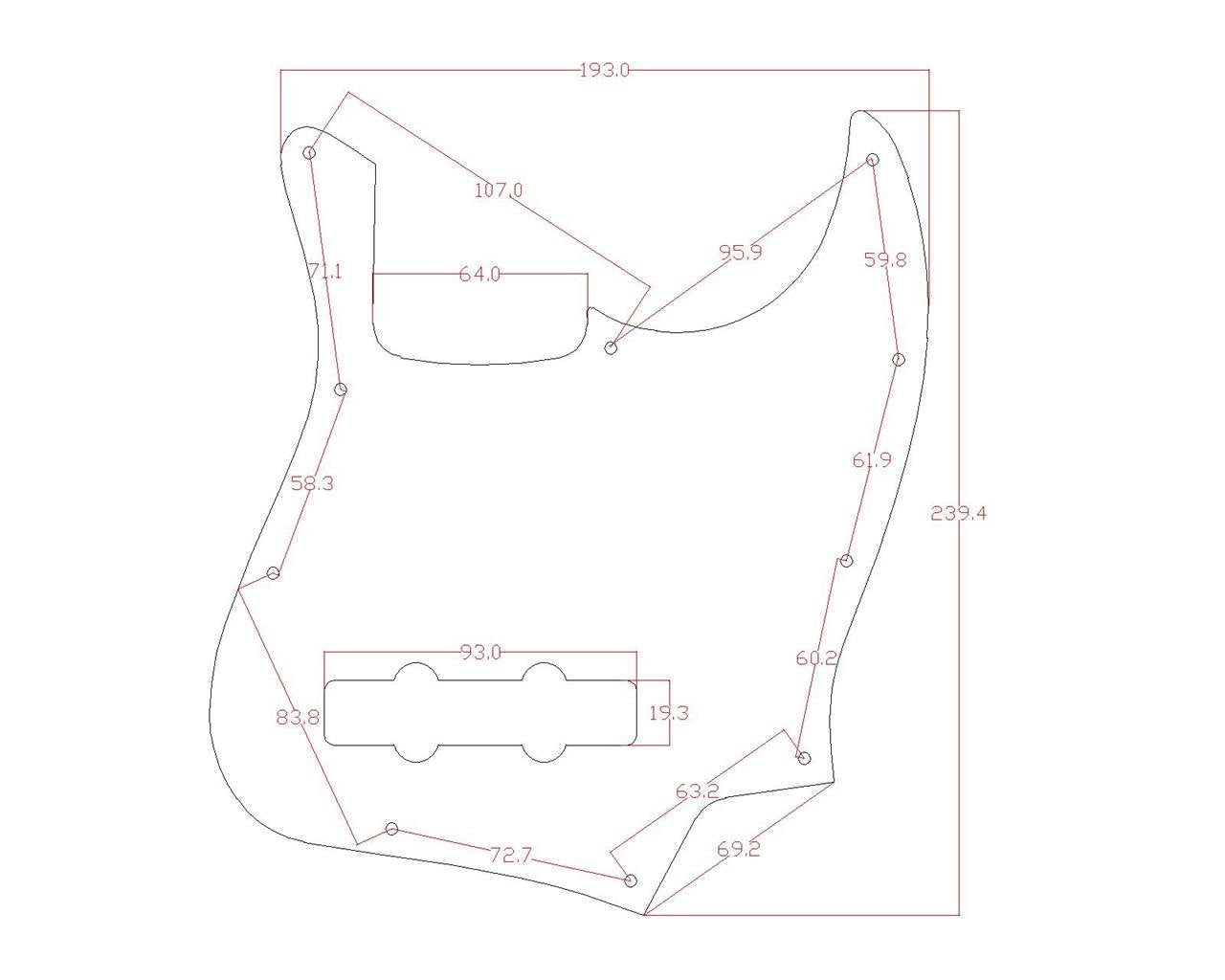 Kaish 4 String J Bass Style Pickguard Bass Pick Guard Scratch Plate For Usa/Mexico Jazz J Bass Silver Mirror