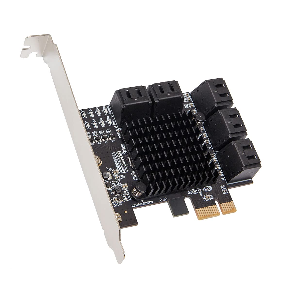 Io Crest 10 Port Sata Iii To Pcie 3.0 X1 Non Raid Expansion Card Jmb582 Low Profile Bracket, (Sy Pex40167)
