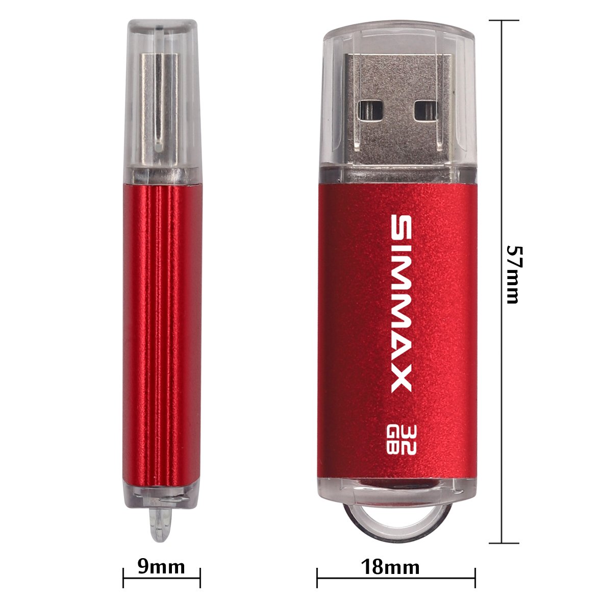 Simmax Flash Drive 2 Pack 32Gb Usb 2.0 Flash Drives Thumb Drive Memory Stick Pen Drive With Led Indicator (Red Purple)