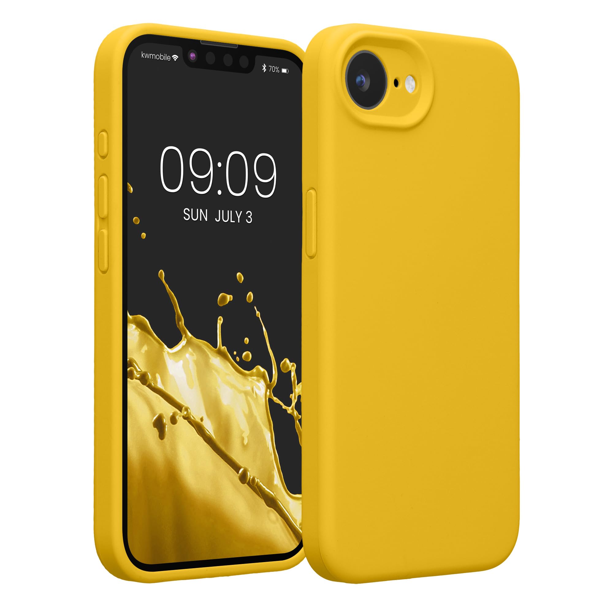 kwmobile Case Compatible with Apple iPhone 17e / iPhone 16e Case - Slim TPU Silicone Phone Cover - Soft Touch Finish - Radiant Y