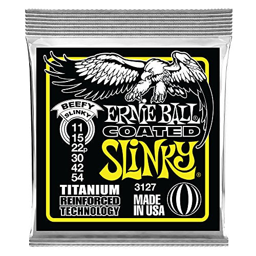 Ernie Ball Beefy Slinky Coated Titanium Rps Electric Guitar Strings 11 54 Gauge