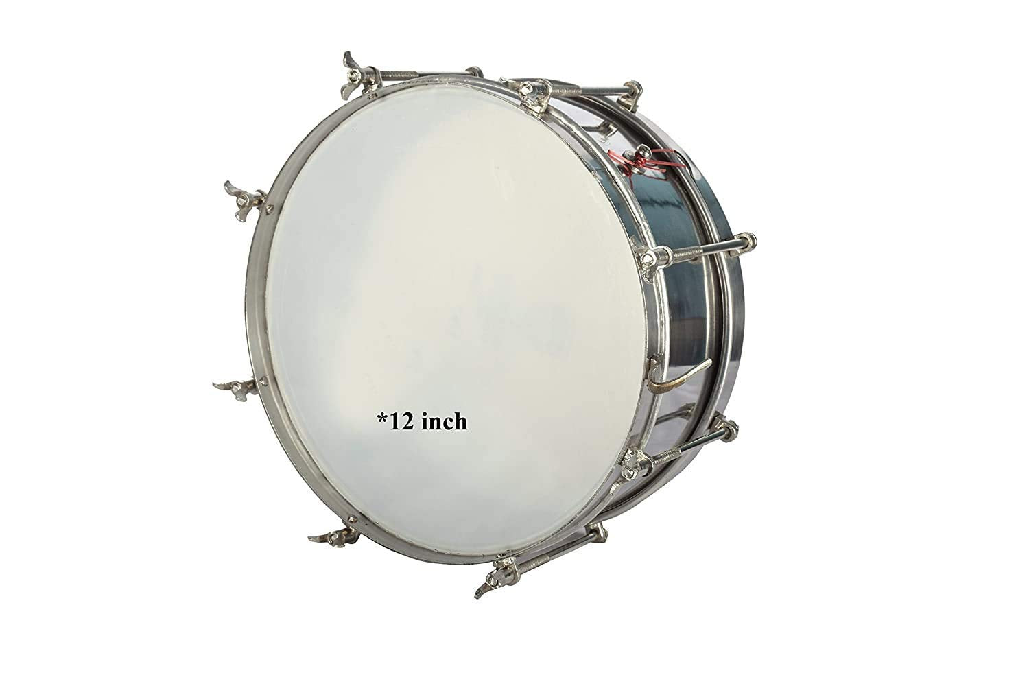 Gosaimusical 1 Piece Side Drum (S.S), 12inch Inch, Silver | School Band Hand Percussion Instrument For Students, Beginners & Profes
