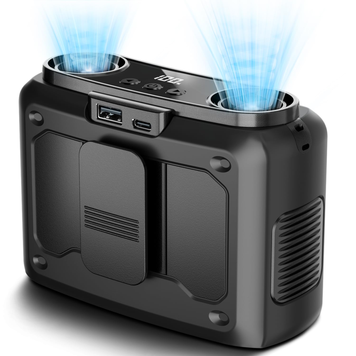 4-in-1 Portable Waist Fan, 20000mAh Dual-Motor Personal Rechargeable Fan [235H Max], 10 Speeds 22000RPM Clip-on Wearable Belt & 