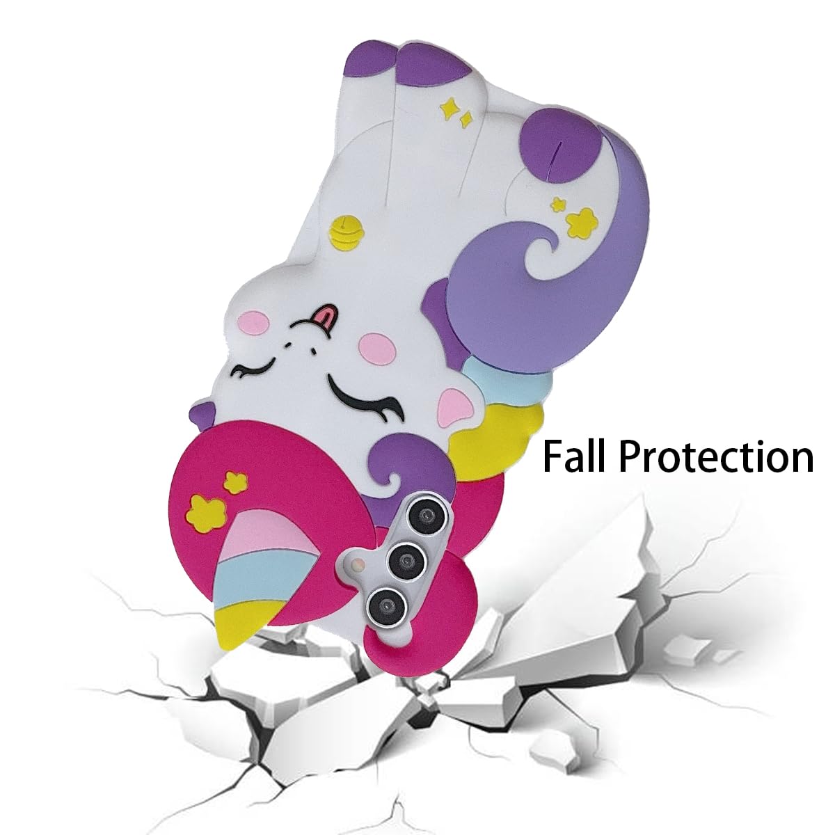 3D Cute Unicorn Soft Case For Samsung Galaxy A35/A55 6.6 Inch,Cartoon Kawaii Fashion Character Unicorn Horse Kids Girls Women So