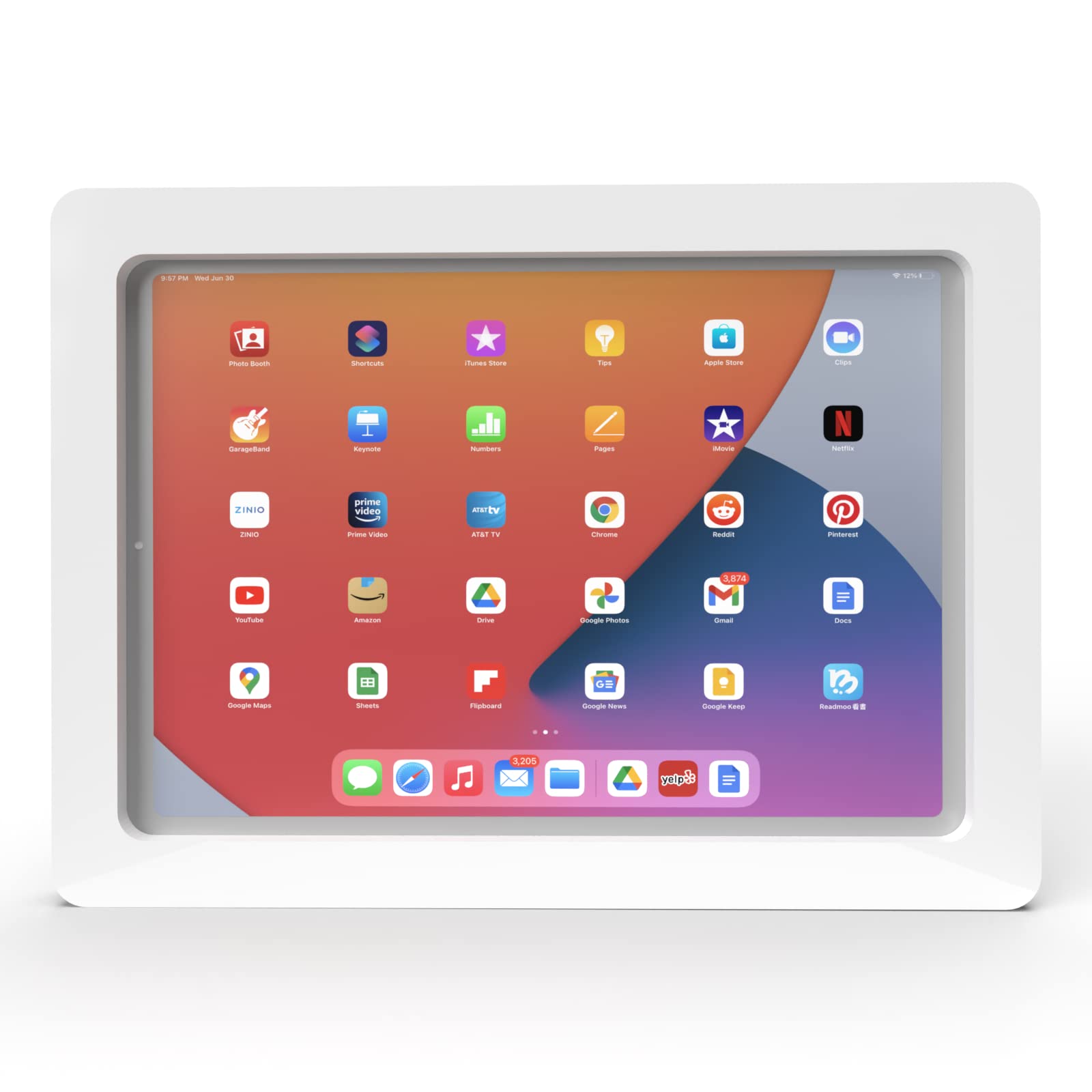 Tabcare Anti Theft Acrylic Vesa Enclosure For Apple Ipad Pro 11' 1St 2Nd 3Rd 4Th Gen. With Free Wall Mount Kit & 90 Degree Angle Usb C Cable (Ipad Pro 11 1/2/3/4, White)