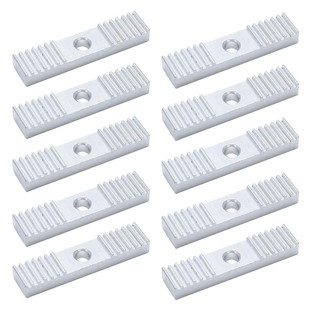 Eilumduo 10Pcs 9X40Mm Gt2 Timing Belt Fixing Piece 2Gt Timing Belt Aluminum Gear Clamp Mount Block For 3D Printers