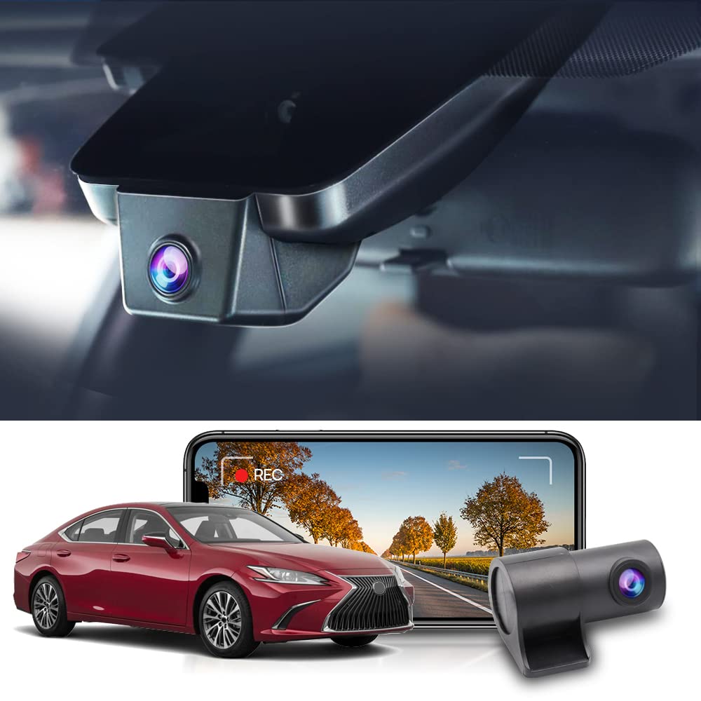 Fitcamx Front 2160P+Rear 1080P Dash Cam Adapts For Lexus Es 2019 2025 Es350 Es300H Es250 F Sport, Oem Style, Dual Hd Video, Buil