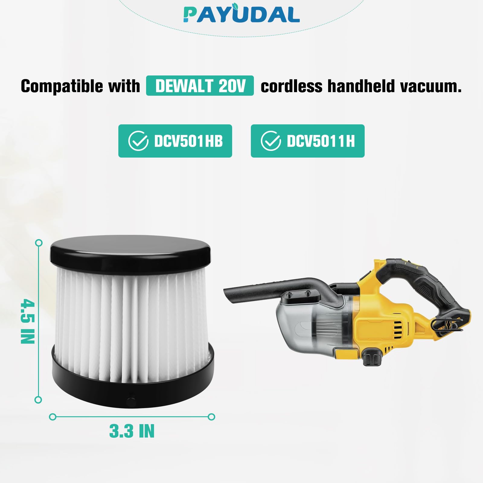 4 Packs Dcv501Hb Dcv5011H Replacement Hepa Filters. Compatible With Dewalt 20V Vacuum Cordless Handheld Vacuum Filter. Compared