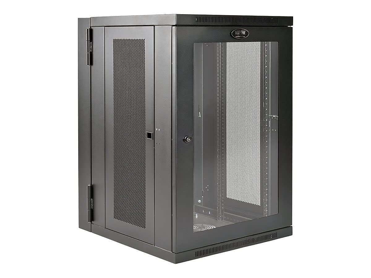 Tripp Lite 18U Wall Mount Rack Enclosure Server Cabinet, Hinged Back, 24.5 in. Deep, UPS-Depth (SRW18USDP),Black