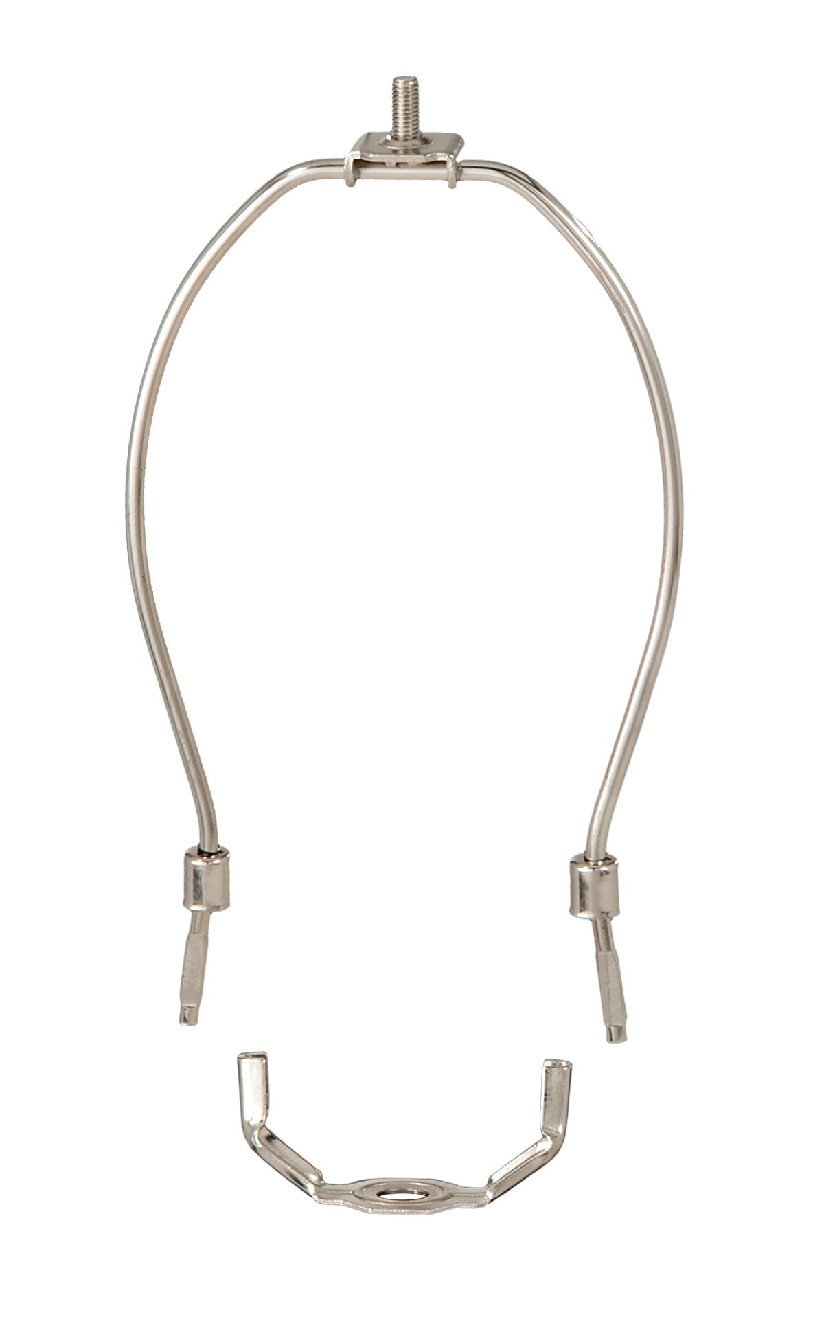 B&P Lamp 7 Inch Regular Weight Lamp Shade Harp Holder for Table and Floor Lamps, Polished Nickel Finish