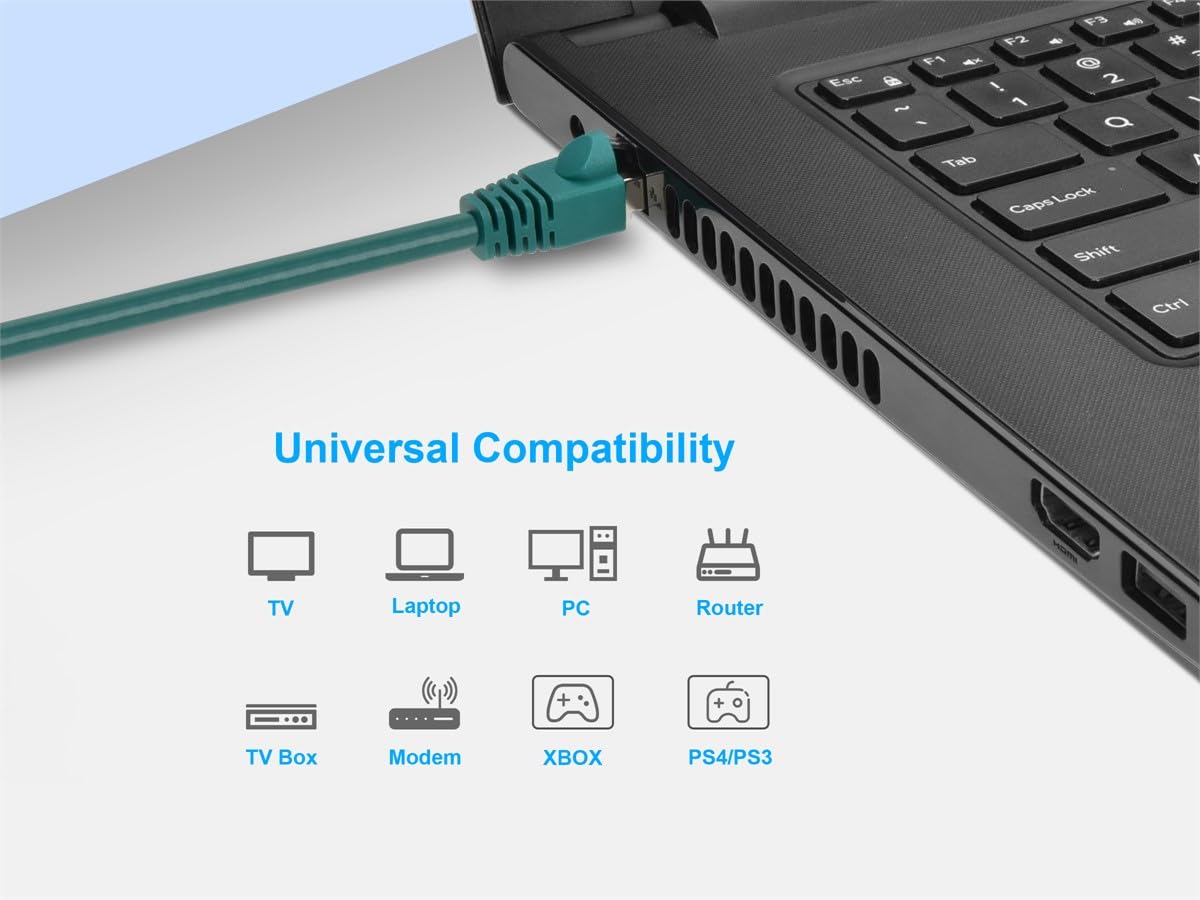 Monoprice Cat6A Ethernet Patch Cable   Network Internet Cord   Rj45, 550Mhz, Stp, Pure Bare Copper Wire, 10G, 26Awg, 14Ft, Green