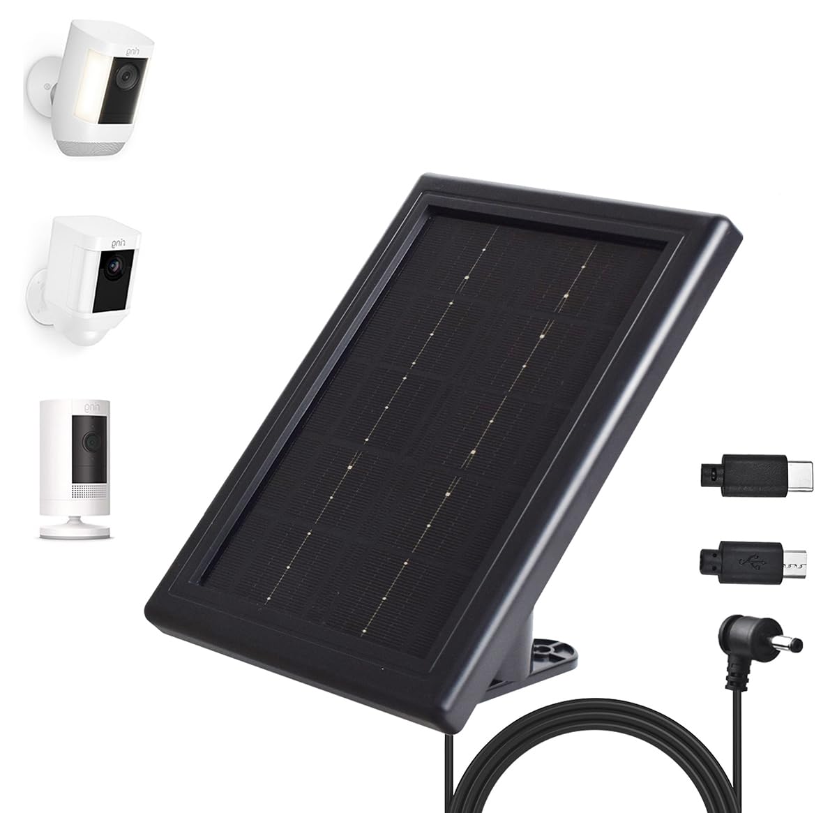 Bobuy Solar Panel Charger For Ring Cameras, 5V Solar Charger, Compatible With Ring Spotlight Cam/Ring Stick Up Cam And Outdoor W