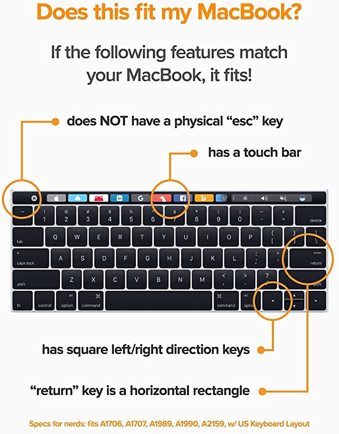 Uppercase Ghostcover Premium Ultra Thin Keyboard Protector, Compatible With Macbook Pro With Touch Bar 13 And 15 (2016 2017 2018