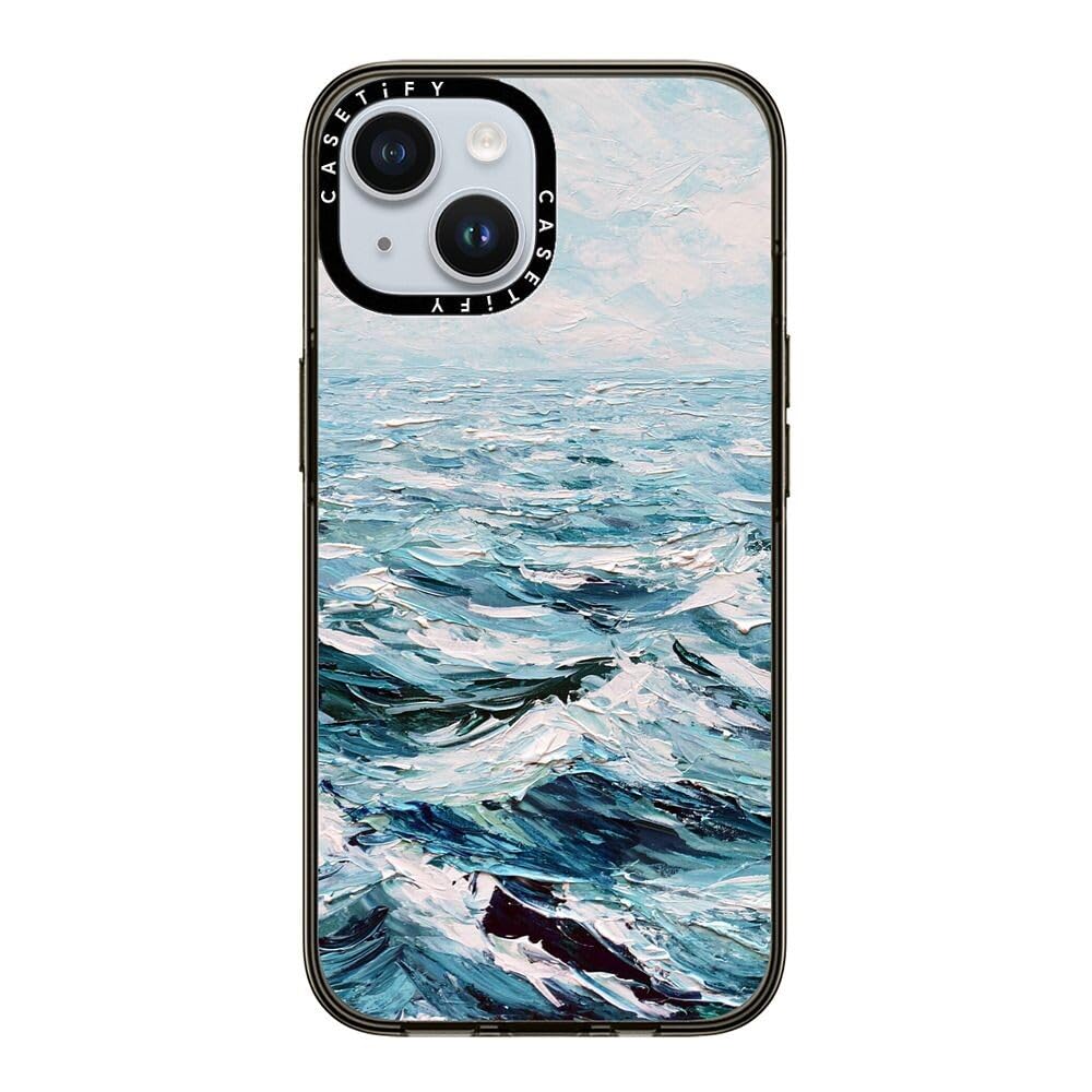 Casetify Compact Case For Iphone 15 [2X Military Grade Drop Tested / 4Ft Drop Protection]   Deep Blue Sea   Clear Black
