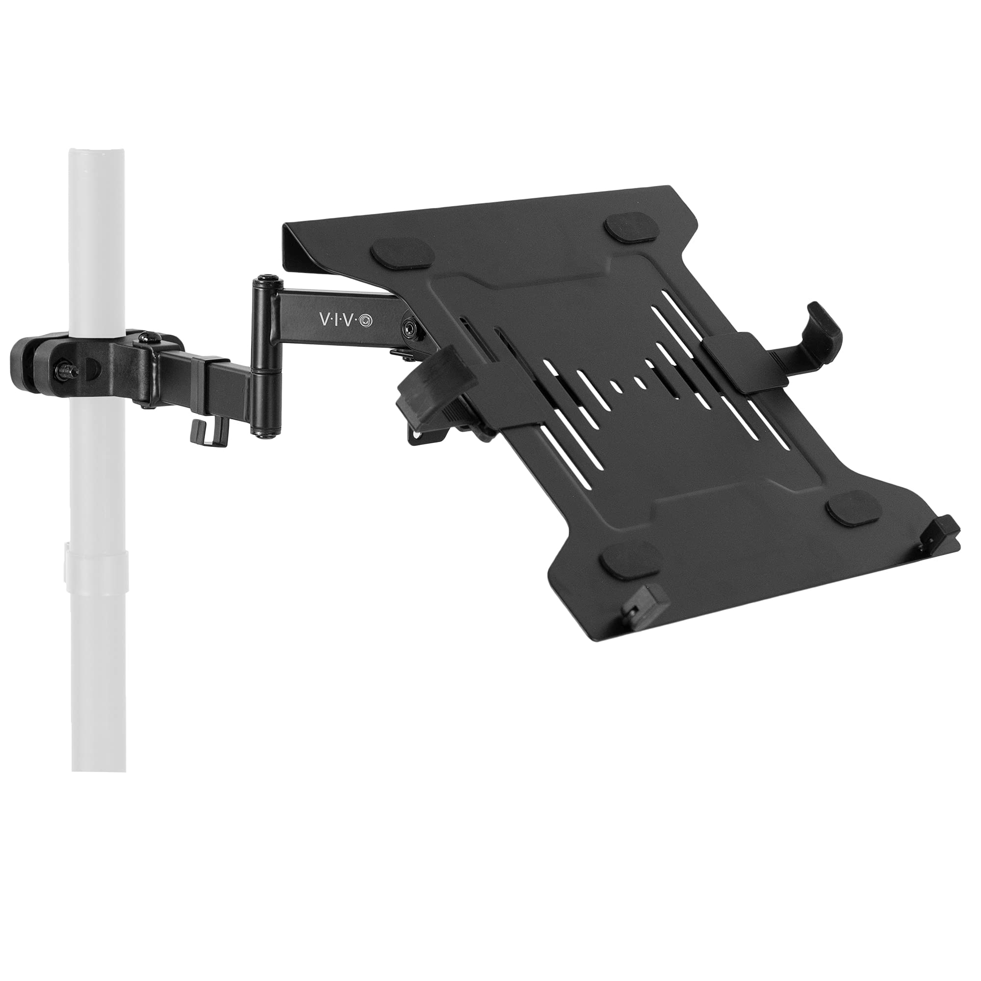 Vivo Steel Universal Full Motion Pole Mount Laptop Holder Arm With Removable 75Mm And 100Mm Vesa Plate, Fits 10 To 15.6 Inch Lap