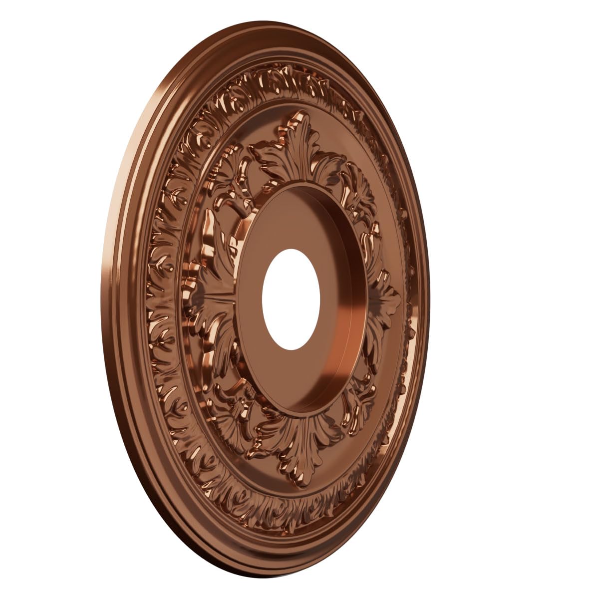 19Od X 3 1/2Id X 1P Baltimore Thermoformed Pvc Ceiling Medallion (Fits Canopies Up To 7 3/4), Bright Coat Dark Bronze