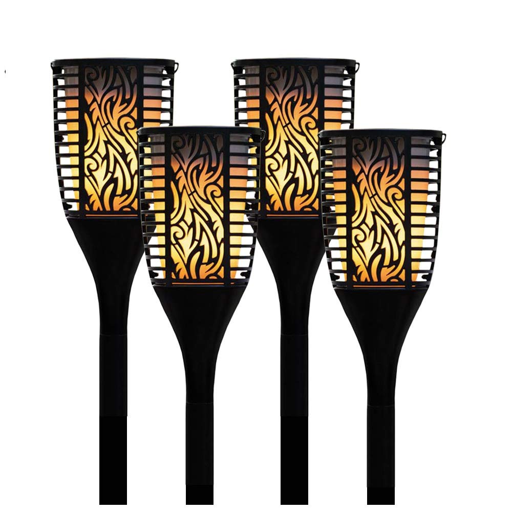 Theater Solutions TT100 Fully Wireless 240 Watt Rechargeable Battery Bluetooth Tiki Torch Speaker 4 Pack Lanterns Link Up to 99 