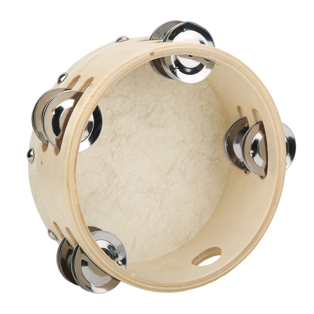 Ubervia Tambourine, 6 Inch Educational Classic Hand Held Tambourine, Performances Childhood Education for Music Enlightenment Ki