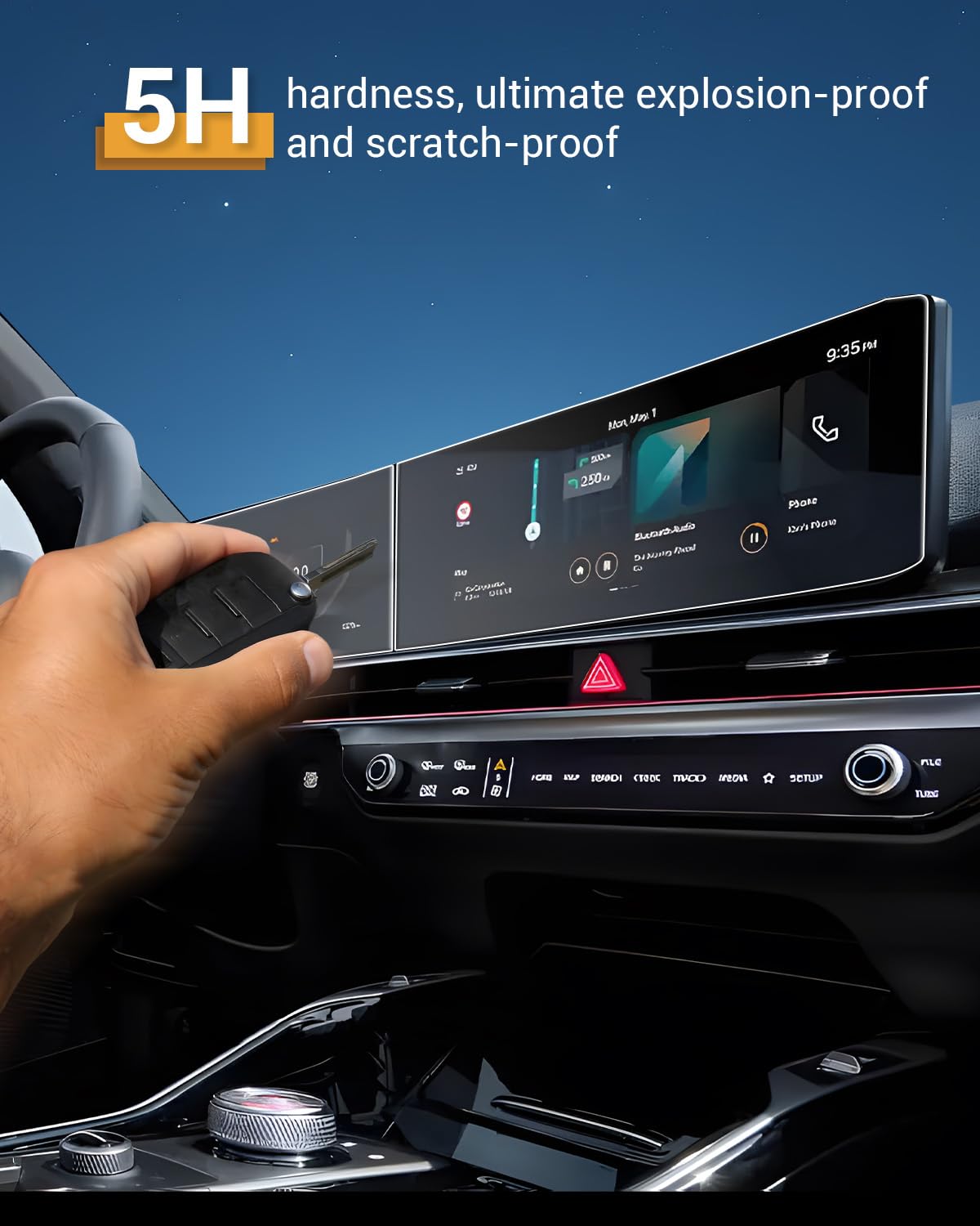 Yee Pin 2024 2025 Kia Sorento Screen Protector For Kia Sorento 2025 Accessories Lx/S/Ex/X Line Ex/Sx/X Line Sx/X Line Sx Prestige/X Pro Sx Prestige 12.3 Inch Curved Display Touch Screen Cover 4 Pack