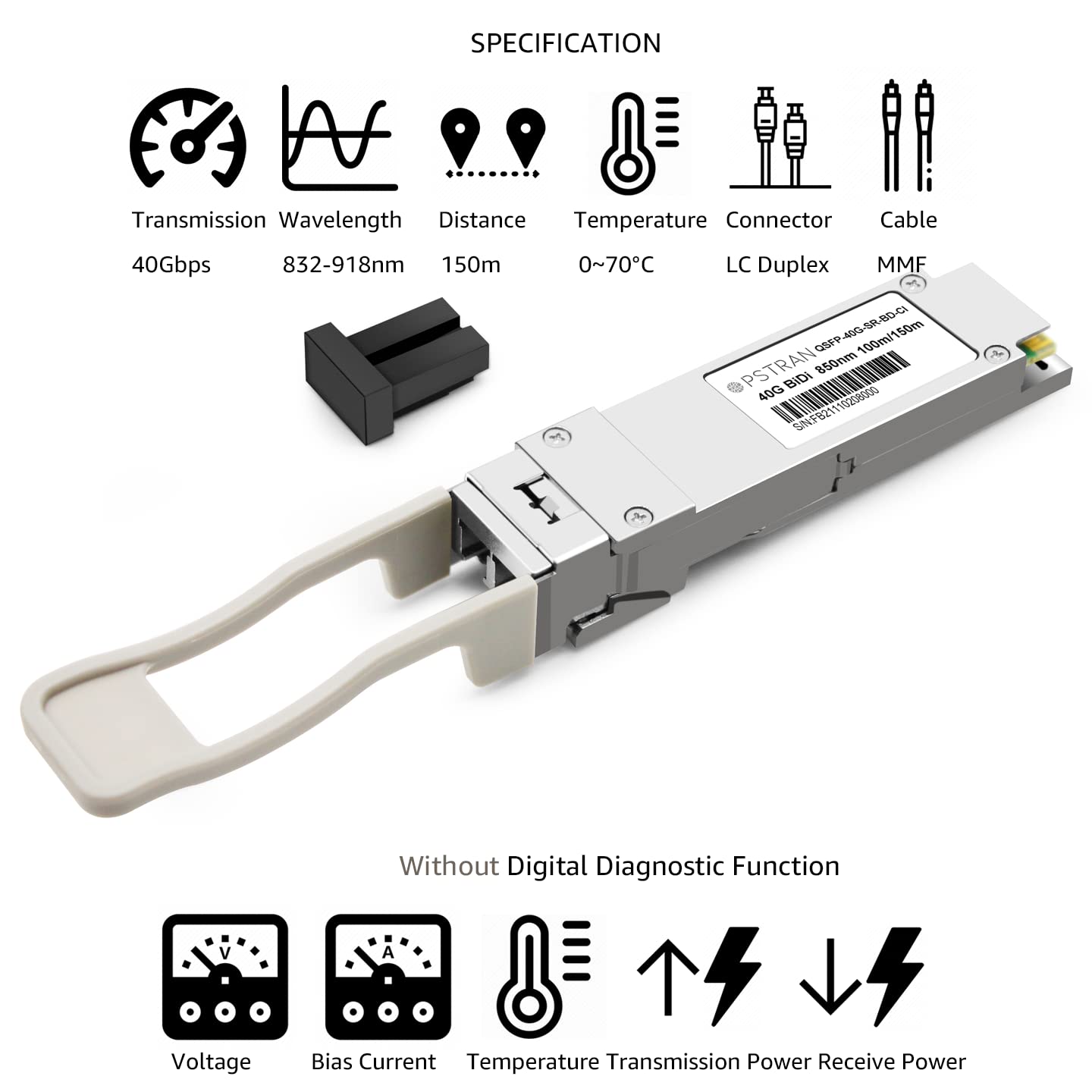 Opstran 40Gbase Sr Bidi Qsfp+ Optical Transceiver Module Compatible With Cisco Qsfp 40G Sr Bd Meraki Ma Qsfp 40G Sr Bd 40Gbase S