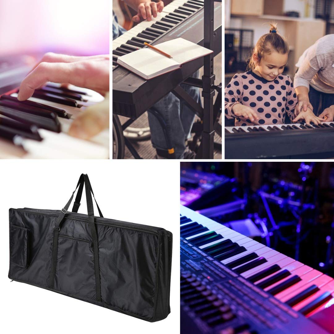 61 Key Keyboard Gig Bag Electric Piano Case Padded With 5Mm Cotton,Shoulder Strap And Storage Pocket 39'' X 16'' X 6''