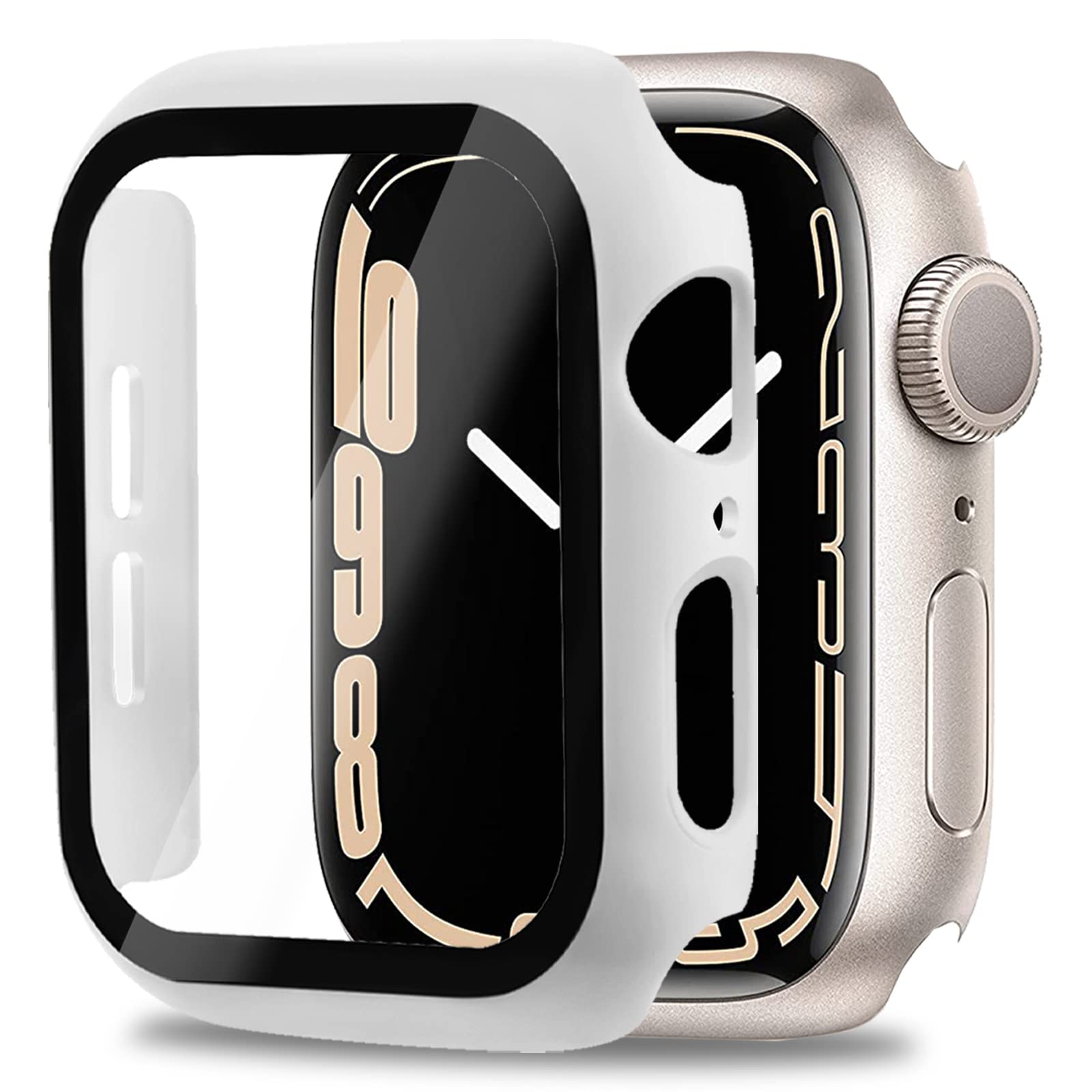 Miimall Compatible Apple Watch 40Mm Case Se 2022 Shell With Screen Protector Anti Scratch Shockproof Hard Pc And Tempered Glass