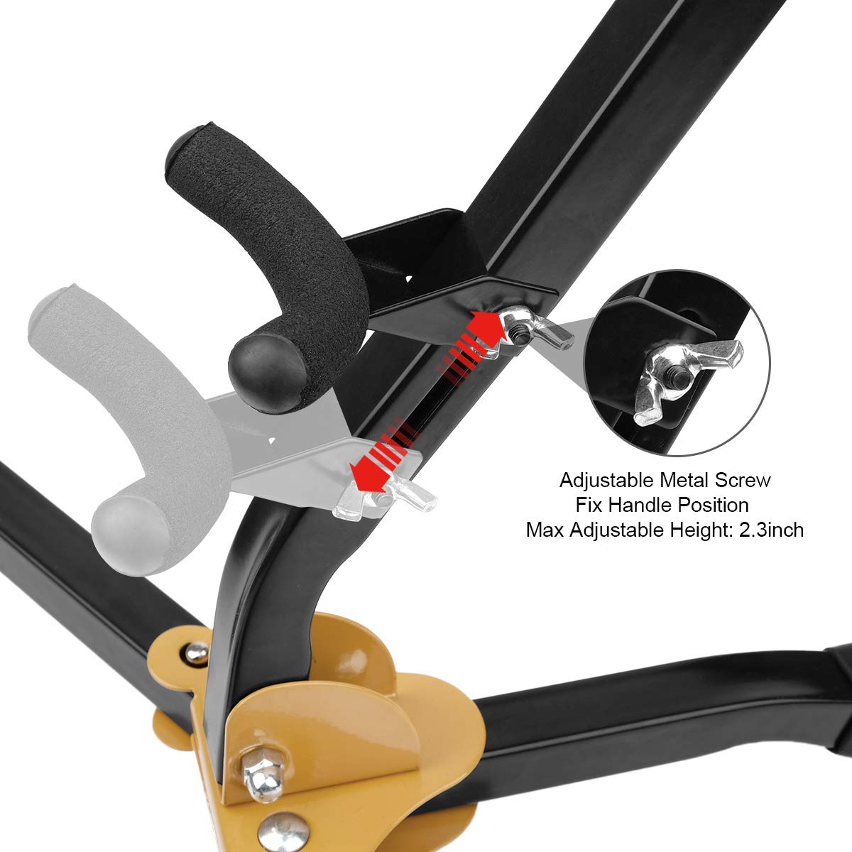 Eison Saxophone Stand Foldable Alto/Tenor Sax Stand Saxophone Bracket Sax Holder Adjustable Triangle Base With Sax Strap And Cle