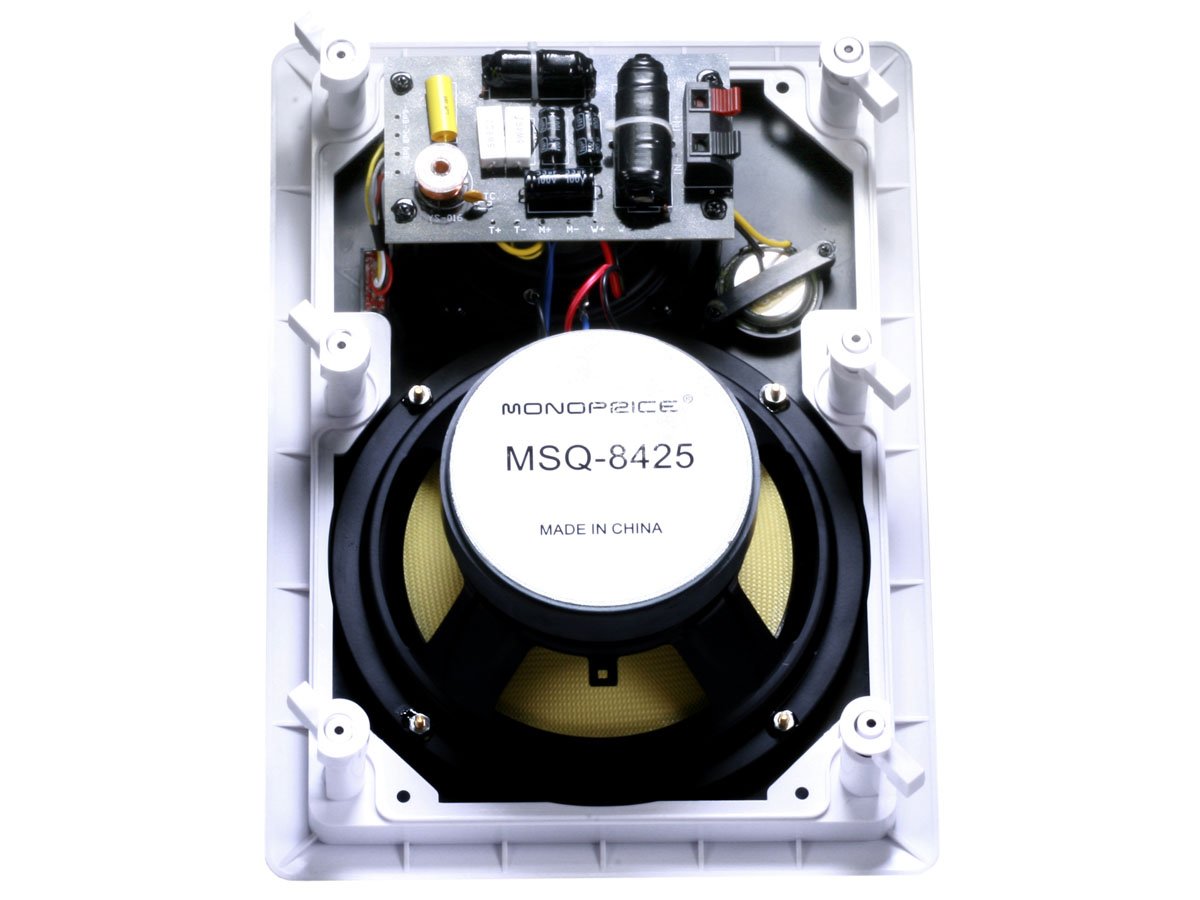 Monoprice 3 Way Fiber In Wall Speakers   8 Inch (Pair) With Removable And Paintable Grille   Caliber Series