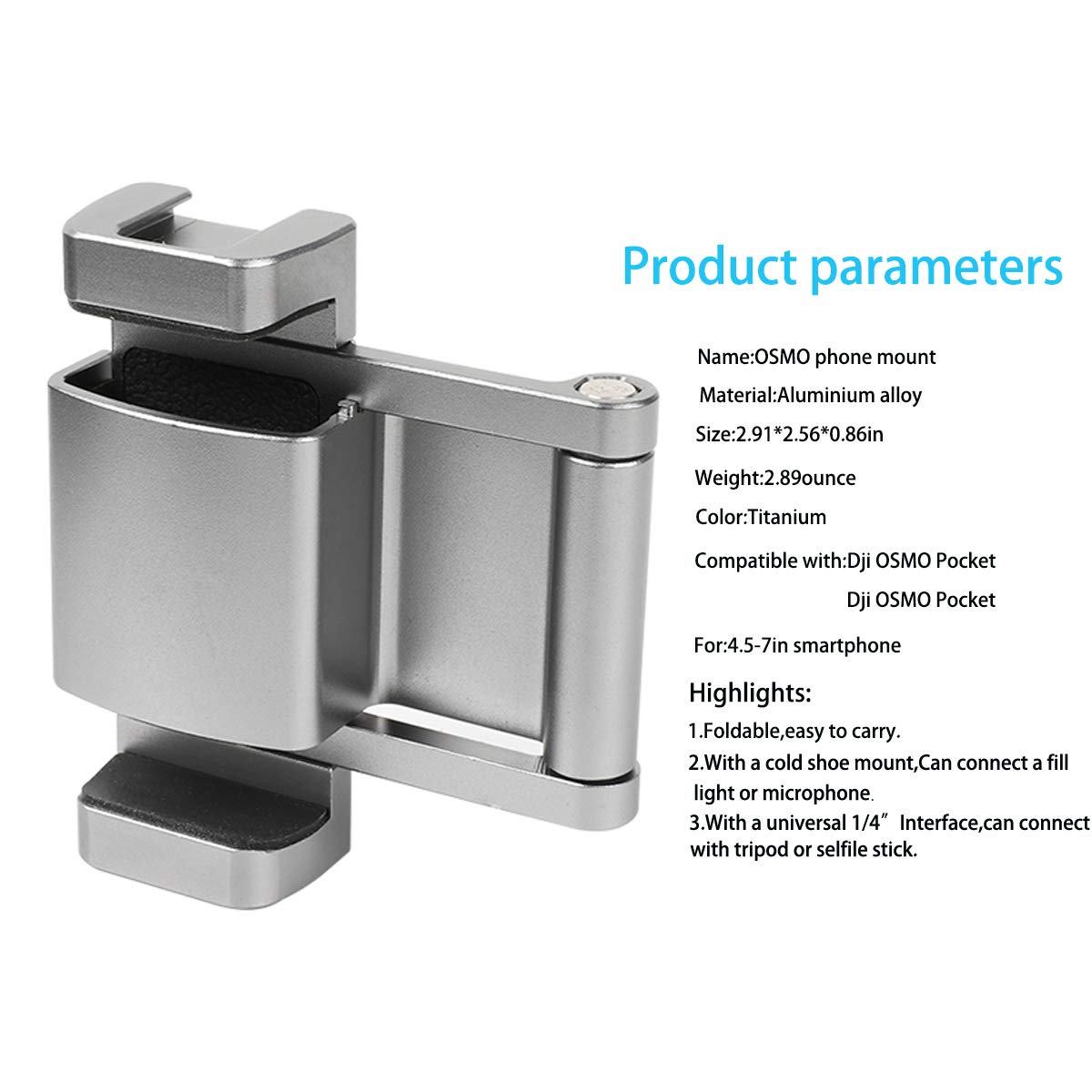 Pellking Osmo Pocket 2/Osmo Pocket Phone Holder Phone Clip Compatible With Dji Osmo Pocket Accessories