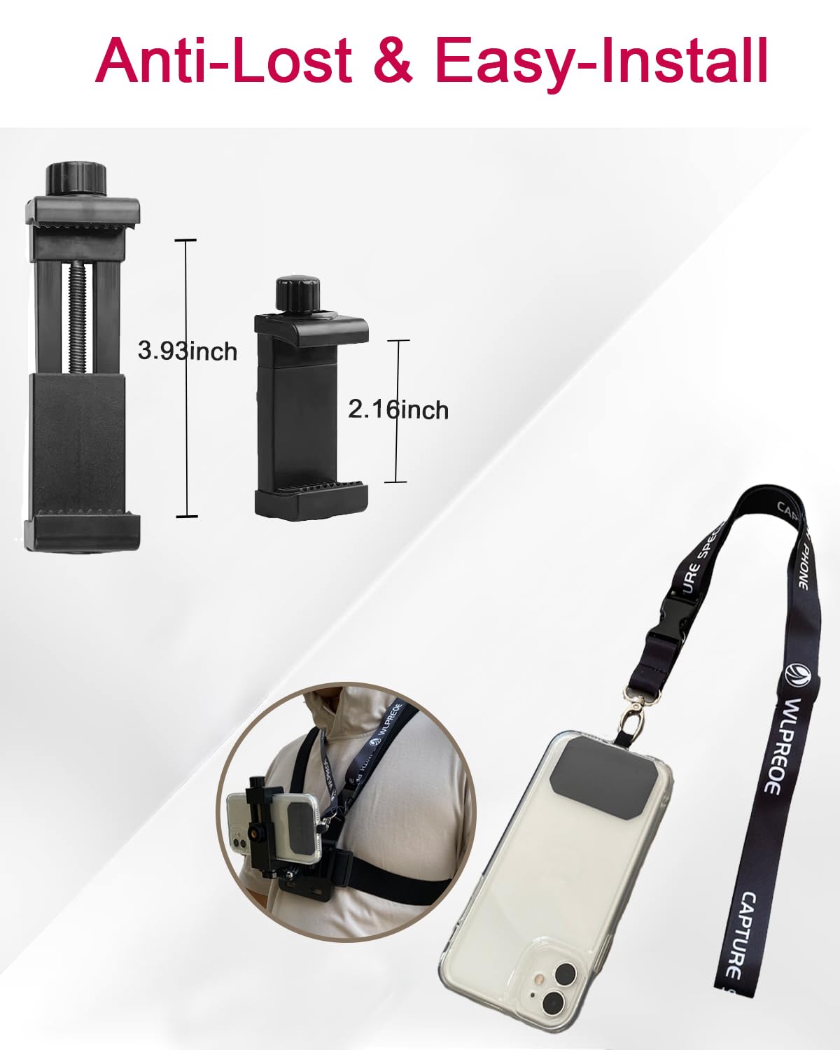 Phone Chest Mount Head Strap Accessories - Vlogging Kit For Iphone, Pov Phone Holder Compatible With Iphone 16 Pro Max Plus 15 1