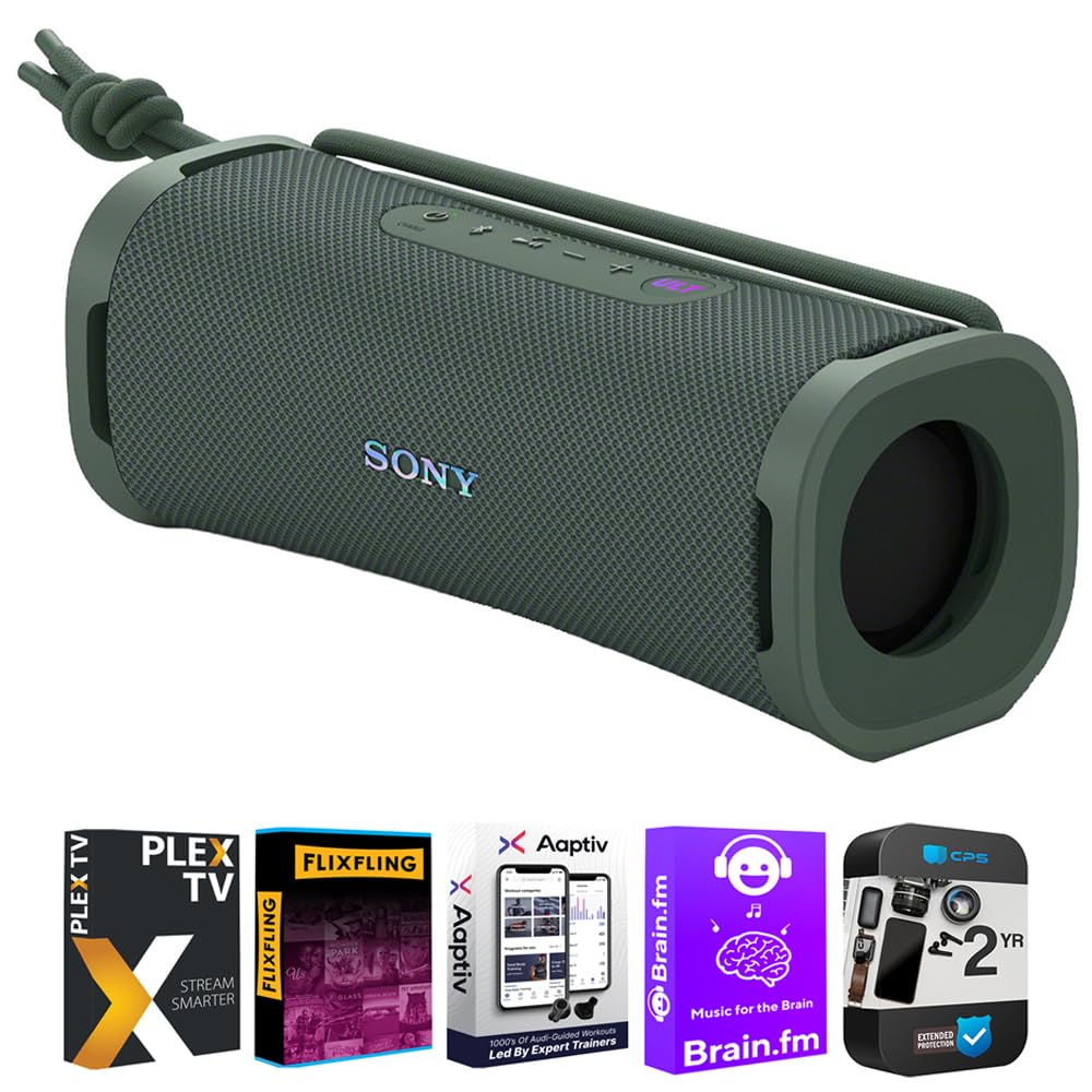 Sony Srsult10/H Extra Bass Portable Bluetooth Speaker 2024 Forest Gray Bundle With Tech Smart Usa Audio Entertainment Essentials