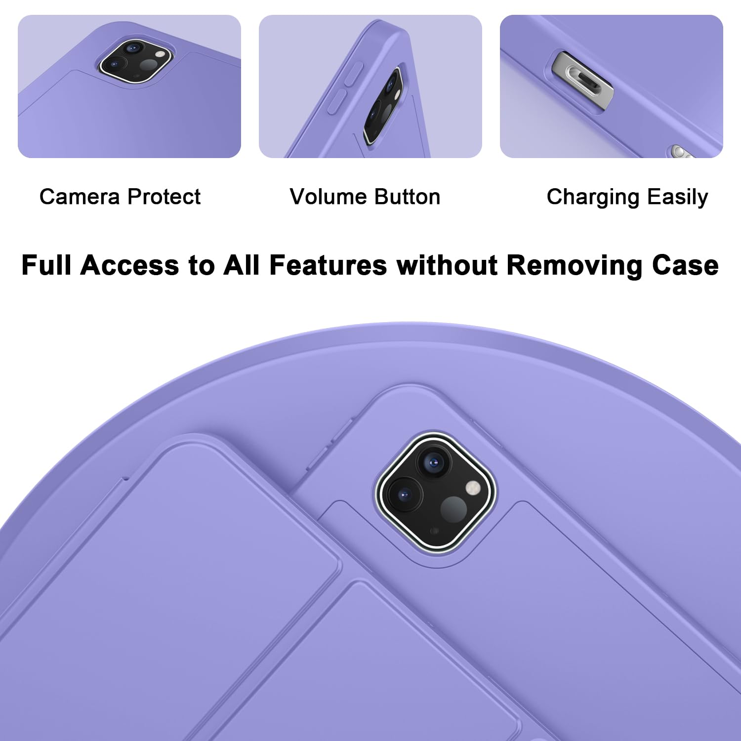 Zryxal New Ipad Pro 13 Inch Case M4 (2024 Model, 9Th Generation) With Pencil Holder, Smart Ipad Case [Support Pencil Pro And Pen