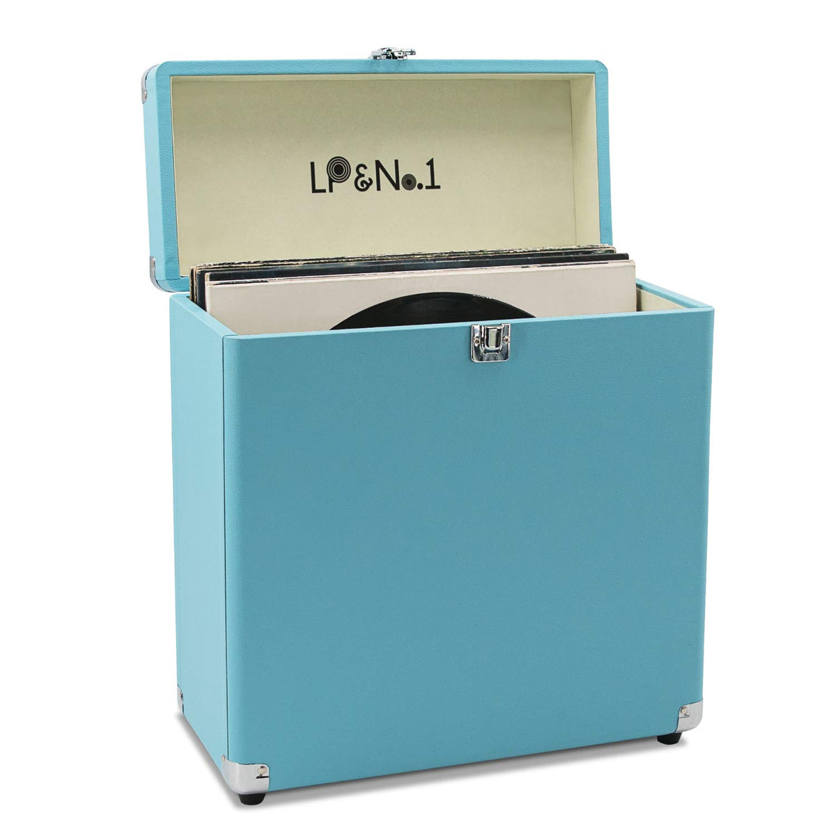 LP&No.1 Vintage Vinyl Record Storage Case,Portable Records Carrying Bo ...