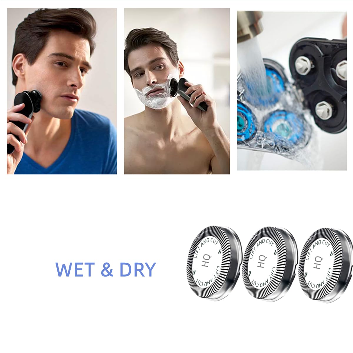 6 Pcs Hq56 Replacement Shaver Heads For Hq3 Hq4 Hq55 Hq56 Hq6,Replacement Shaver Head Compatible With Hq300 Hq442 Hq916 Hs190 Hq