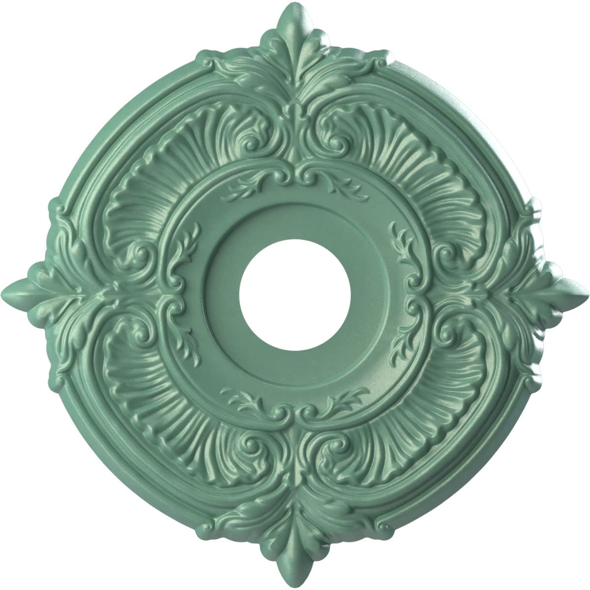 Ekena Millwork CMP16ATFSM Attica Thermoformed PVC Ceiling Medallion (Fits Canopies up to 5 5/8), 16OD x 3 1/2ID x 1P, Universal 