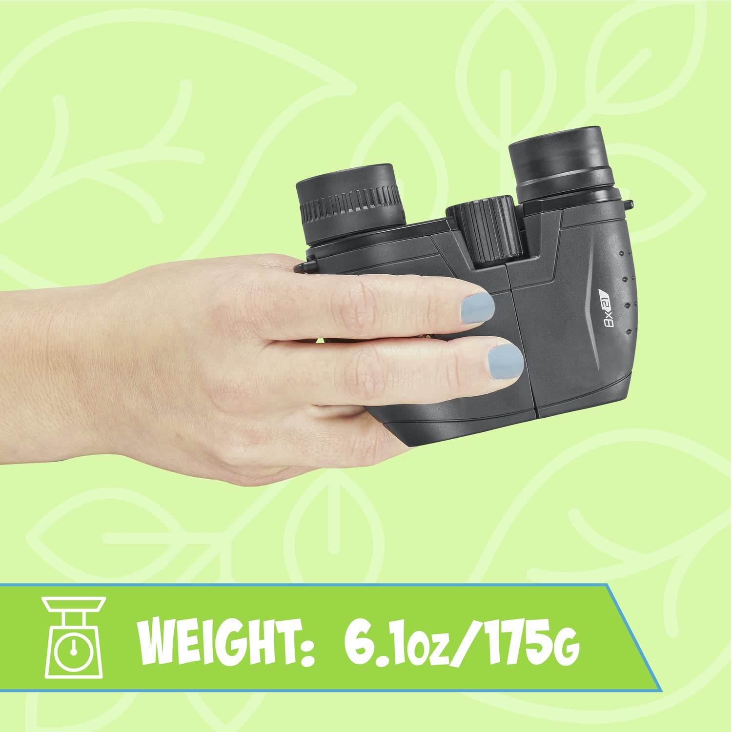 Tasco Kids Binoculars 8X21, Compact Binoculars For Kids Ages 3 12, Great For Adventures, Hiking, Camping, Travel, Bird Watching