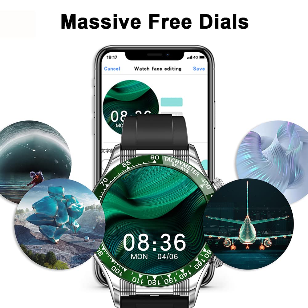 Smart Watch For Men Full Touchscreen Make/Answer Calls Step Counter Fitness Watches Activity Tracker Calories Compatible With An