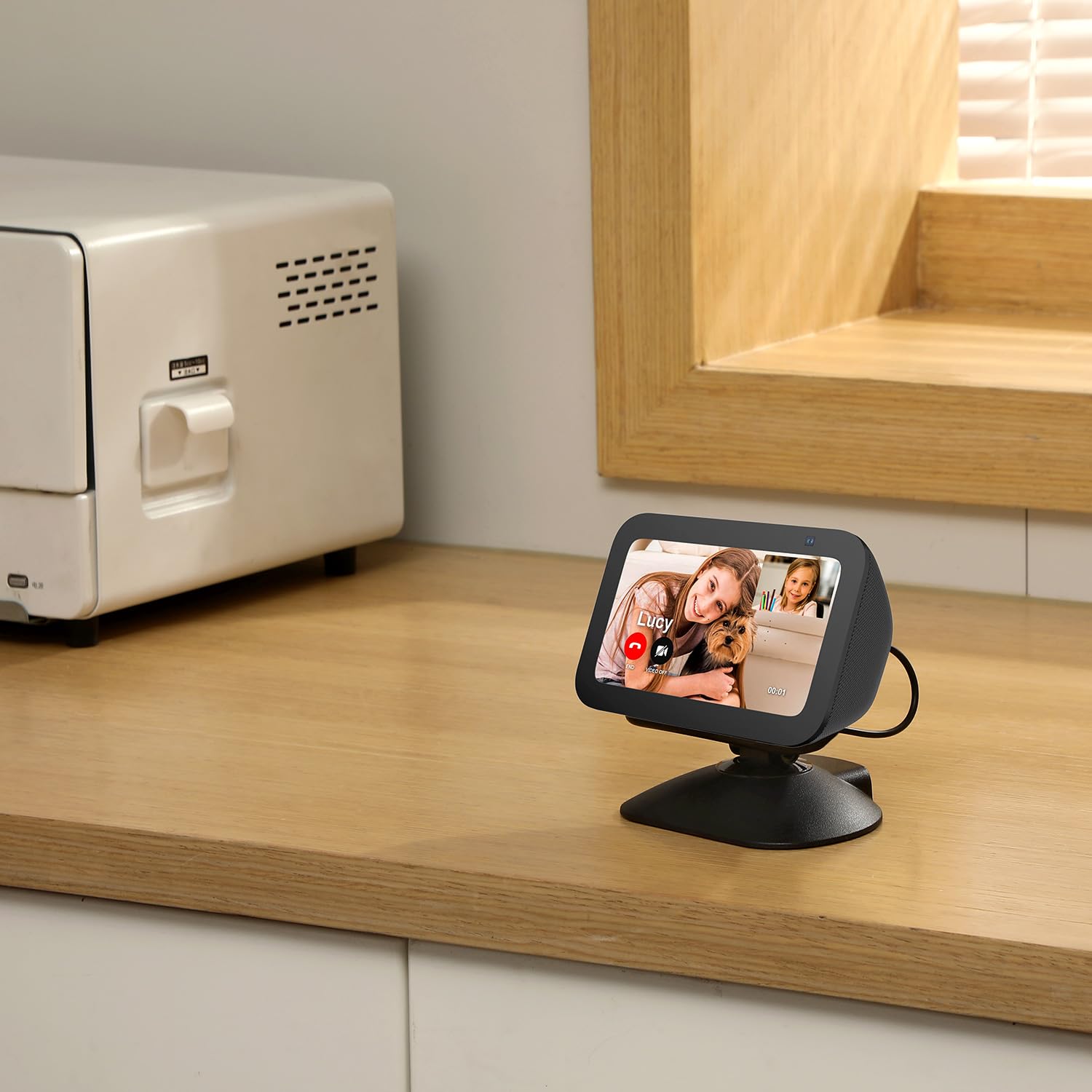 All New Adjustable Charging Stand For Echo Show 5 (3Rd Gen), Tilt + Swivel Stand Multi Angle Rotation Magnetic Anti Slip Base Fo