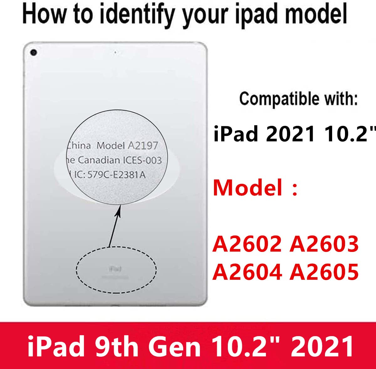 Screen Replacement For Ipad 9 9Th Generation 10.2'', For Ipad 9 9Th Gen 2021 (A2602 A2603 A2604 A2605) Digitizer Replacement Wit