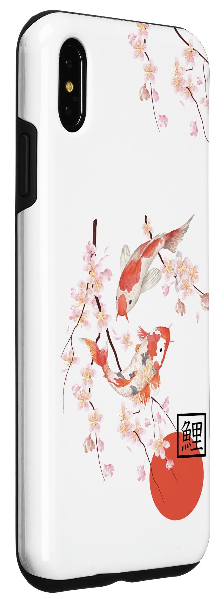 iPhone XS Max Phone Case Cherry Blossom Japanese Koi Fish Sakura Graphic Polycarbonate