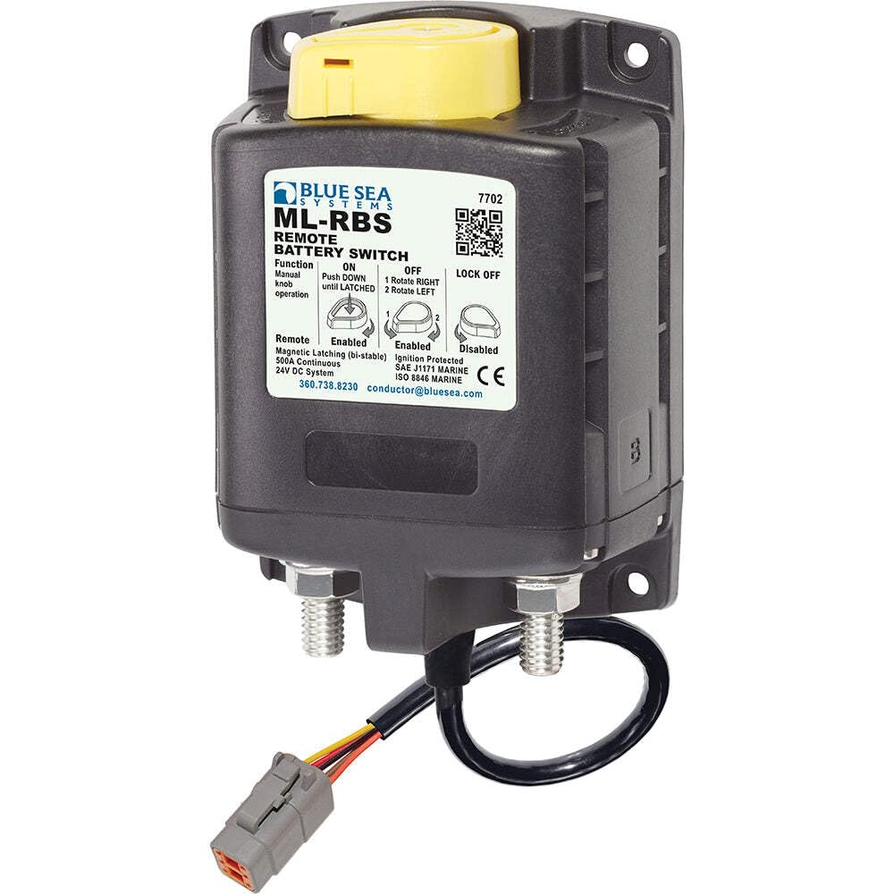 Blue Sea 7702100 Ml Solenoid 24V 500A W/Manual Control &Amp; Deutsch Connector,WBAUVB0BDSM8XGL